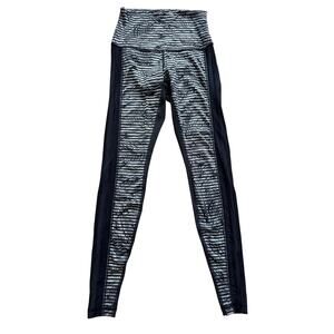 Lululemon Athletica Wunder Under Pant Luxtreme Roll Down Stripe Yoga Black 4 6